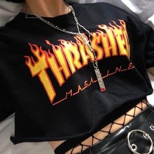 THRASHER cropped t shirt